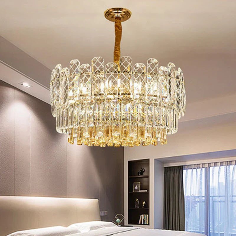 Decorbites™ Gold-Luster-Kronleuchter LED-Kristallleuchte – Postmoderne Luxus-Hängeleuchte