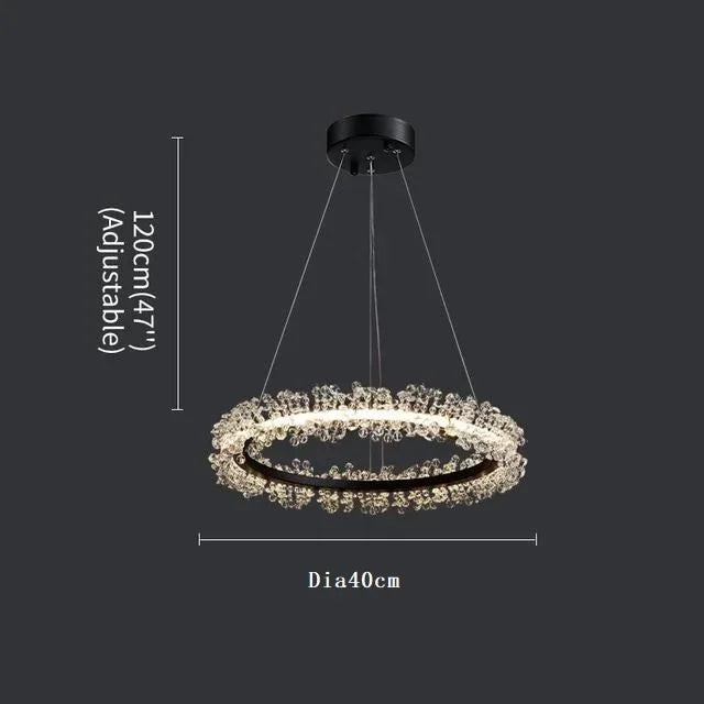 Decorbites™ Kristall-Gold-Ring-LED-Kronleuchter für die Heimdekoration im luxuriösen Wohnzimmer, Esszimmer und Schlafzimmer
