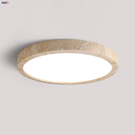 Decorbites™ Ellipsen-Stein-LED-Deckenleuchte aus natürlichem Travertin Plafon