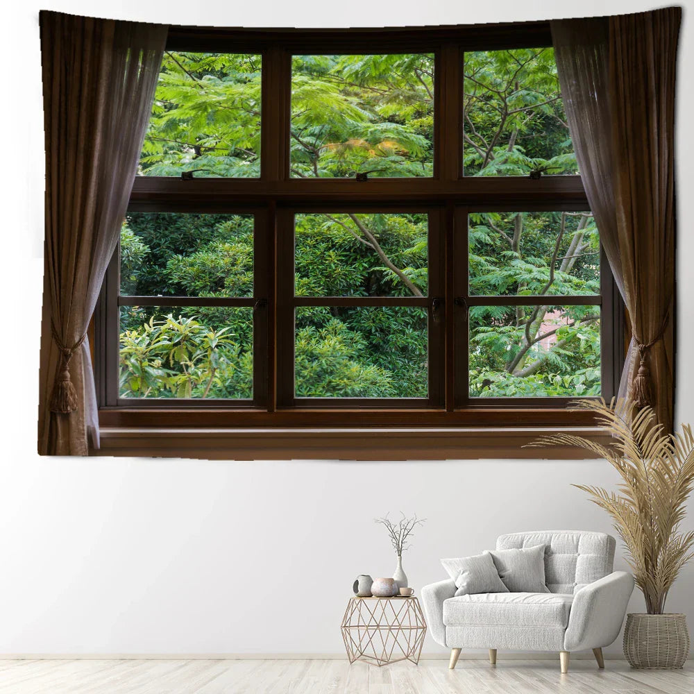 Decorbites™ Dschungel-Landschaft Wandgobelin: Natürliche Boho-Minimalistische Kunst für die Heimdekoration