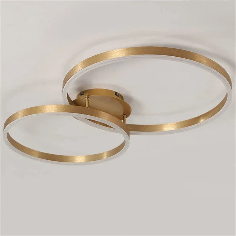 Decorbites™ Goldener Kaffeerunder Kreis LED-Deckenleuchte mit Acryl-Lampenschirm – Kreative Wohnzimmerarmatur