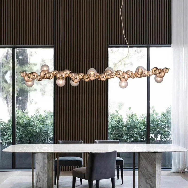 Matte Black LED Chandelier 9-Head Contrast