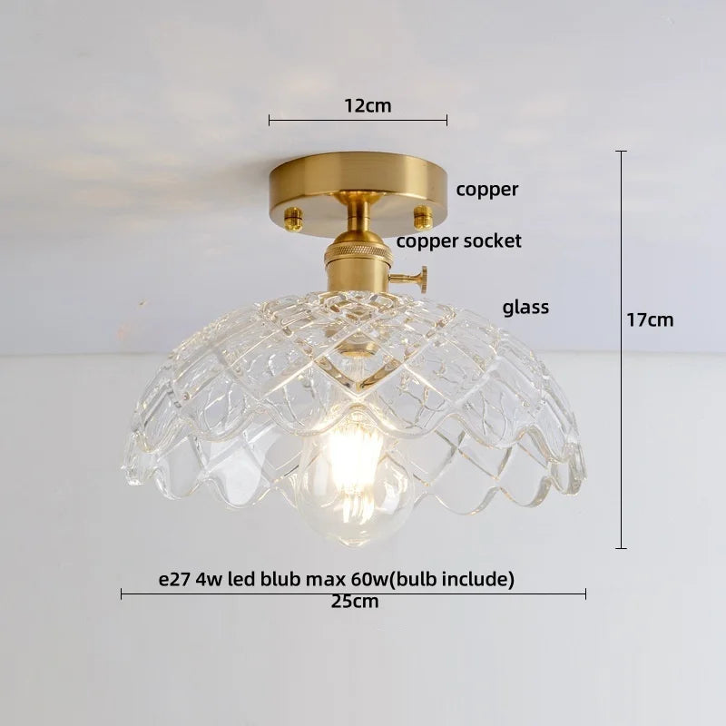 Decorbites™ Klar-Glas LED-Deckenleuchte Moderne Nordische Kupferknopf-Schalter Lampe