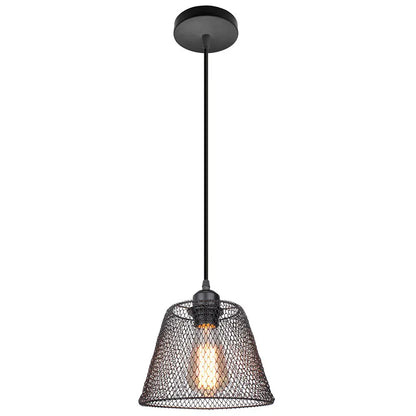 Vintage Black Metal Wire Cage Pendant Light