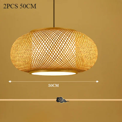 Japanese Bamboo Woven Lantern Pendant Light