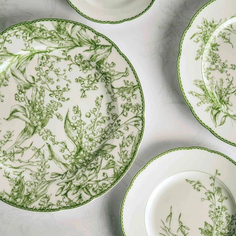Decorbites™ Grüner Blumenmuster-Teller zum Abendessen