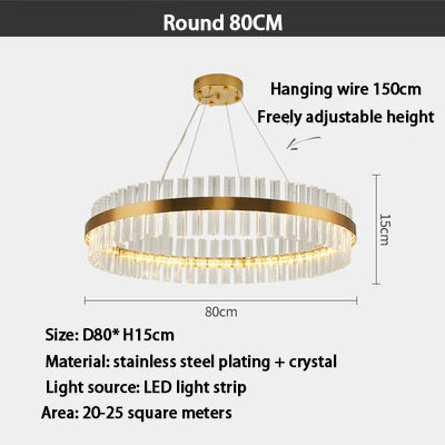 Gold Crystal Modern Chandelier Oval120cm