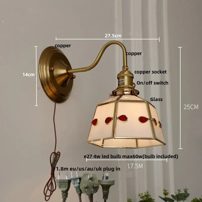 Decorbites™ Glas Messing Wandleuchte LED-Leuchtenarmatur für Esszimmer Wohnzimmer Badezimmer Spiegel