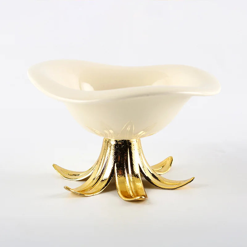 Decorbites™ Goldene Äste Keramik Obstteller Tablett Schüssel Heimdekoration Zubehör
