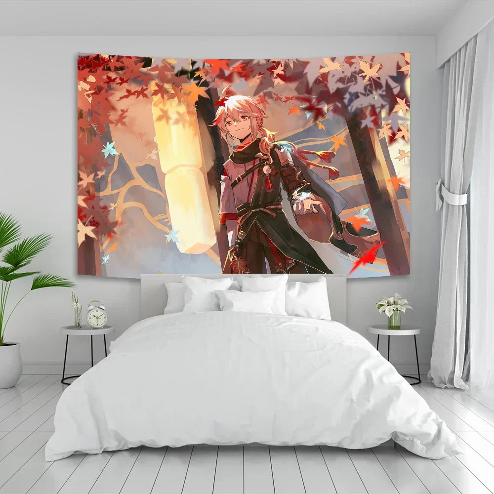 Decorbites™ Genshin Impact Anime-Spiel-Teppich, Vintage-Bar-Café-Club-Wanddekoration, Kawaii-Stil