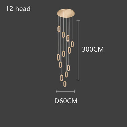 Decorbites™ Gold-Acrylic-Kronleuchter LED-Hängeleuchte Moderne Treppenhaus-Schlafzimmer-Wohnzimmer-Dekoration