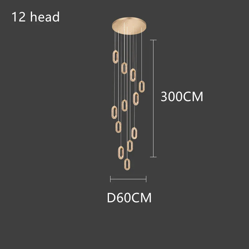Gold Acrylic Pendant Chandelier
