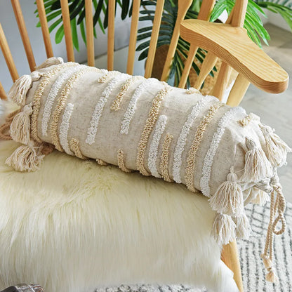 DecorBites™ Geometric Embroidery Cushion Cover with Tassel, Home Decor Pillowcase, Various Sizes