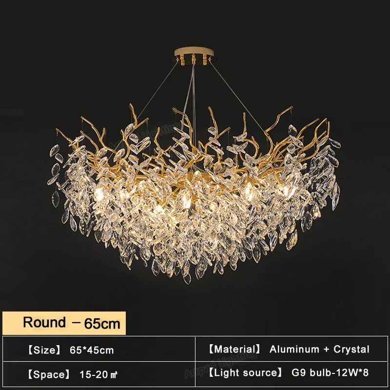 Gold Branch Crystal Chandelier Round150cm