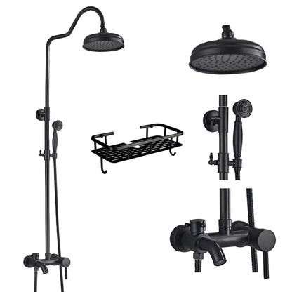 Decorbites™ Schwarzes Messing Bad-Duscharmatur-Set mit Handbrause und Wannenarmatur