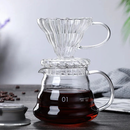 Decorbites™ Glas-Pour-Over-Kaffeemaschine Topf Barista-Brauer Filter-Dripper - 800 ml