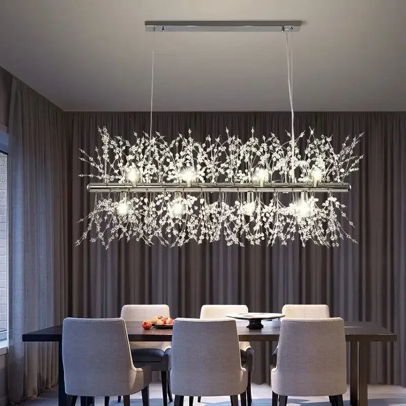 Decorbites™ Löwenzahn-Kristall-Leuchter: Moderner nordischer Stil LED-Hängeleuchte für das Wohnzimmer