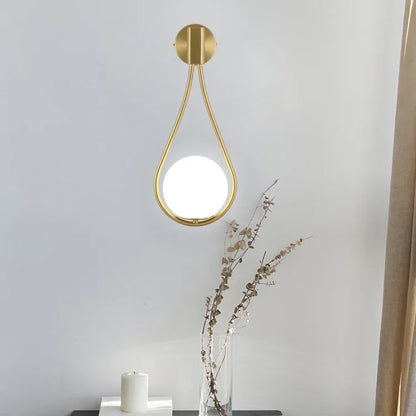 DecorBites™ Glass Ball Golden LED Wall Lamp for Living Bedroom, Minimalist Nordic Design
