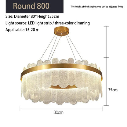 DecorBites™ Crystal LED Chandelier: Modern Round Ceiling Lamp for Living Room, Bedroom & Hotel