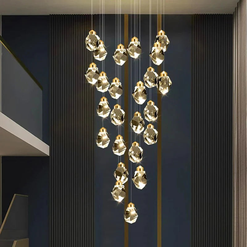 Modern Crystal Staircase Chandelier Pendant Light