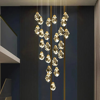 Modern Crystal Staircase Chandelier Pendant Light