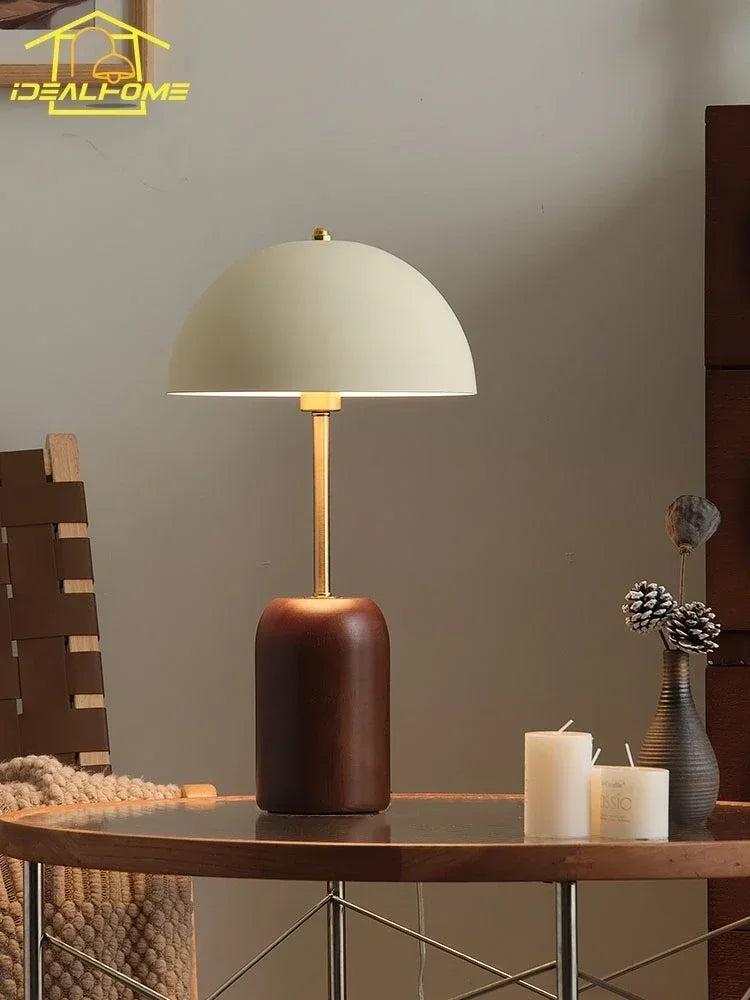 DecorBites™ French Medieval Solid Wood LED Table Lamp for Bedroom, Living Room
