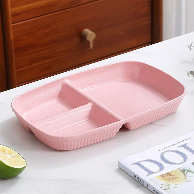 Decorbites™ geteilter Diät-Teller mit 3 Fächern, mikrowellensicheres Geschirr für Erwachsene