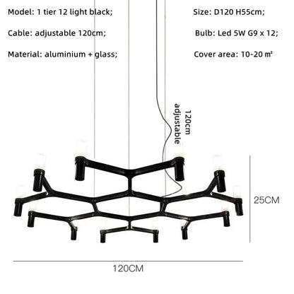 DecorBites™ Crown Major Chandelier: Modern Luxury LED Light for Kitchen, Hotel, Living Room