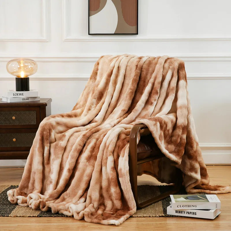 Decorbites™ Kuscheliges Kunstfell-Plüschdecke – Weich & Gemütlich Umkehrbarer Überwurf für Sofa & Bett