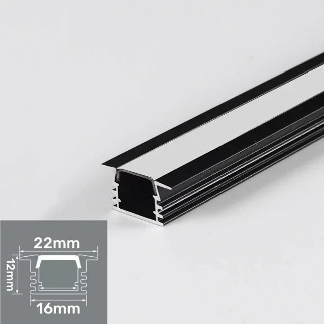 Decorbites™ LED Aluminium-Profil Einbauprofil U/YW-Form Versteckter Kanal Milchglasabdeckung Leuchtenschiene