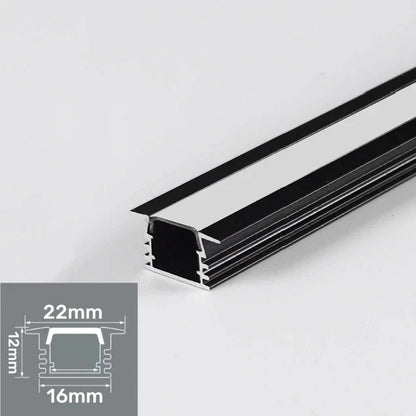Decorbites™ LED Aluminium-Profil Einbauprofil U/YW-Form Versteckter Kanal Milchglasabdeckung Leuchtenschiene