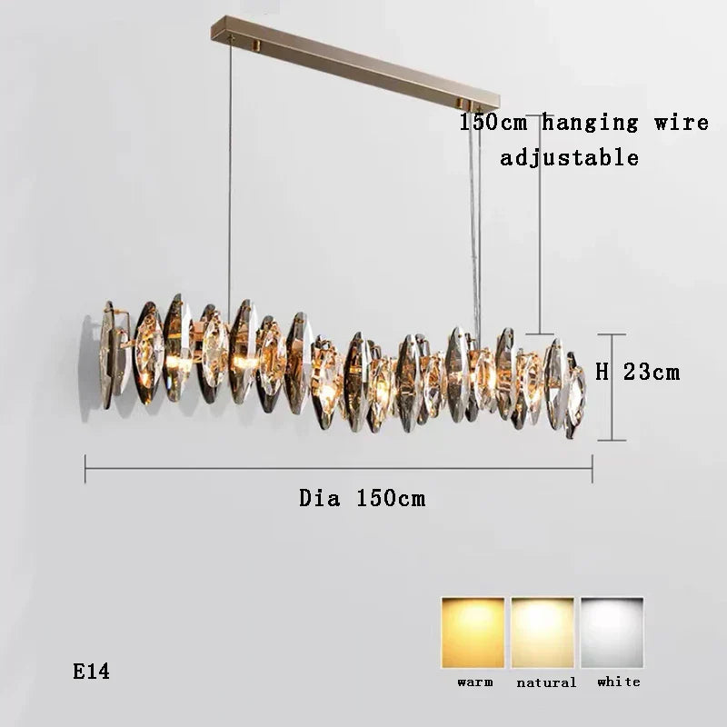 Decorbites™ Kristall 2024 Kronleuchter LED-Leuchte für die Dekoration von Ess- und Wohnzimmer