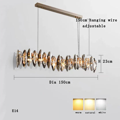 Decorbites™ Kristall 2024 Kronleuchter LED-Leuchte für die Dekoration von Ess- und Wohnzimmer