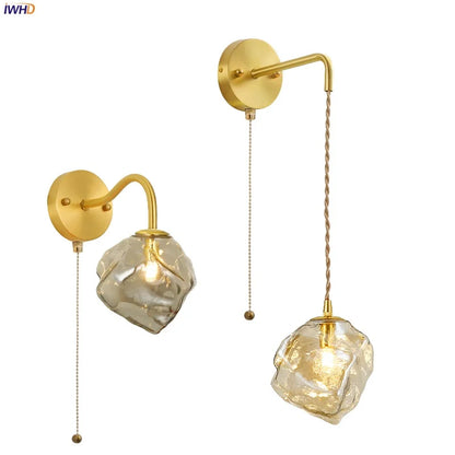 Decorbites™ Lava-Eis-Glas-LED-Wandleuchte Messing Vintage Wandlampe