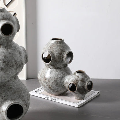 DecorBites™ Abstract Planet Hollow Pipe Ceramic Ornament Figurine - Home Decor Accessory