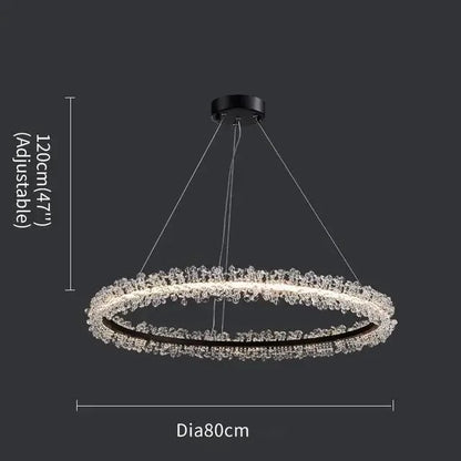 Decorbites™ Kristall-Gold-Ring-LED-Kronleuchter für die Heimdekoration im luxuriösen Wohnzimmer, Esszimmer und Schlafzimmer