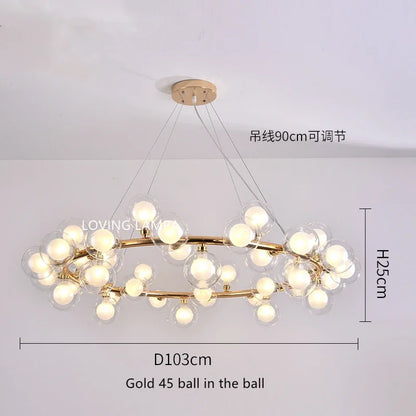 Decorbites™ Glas-Kugeln-LED-Hängelampe, moderne runde Design für Heimdekoration-Beleuchtung