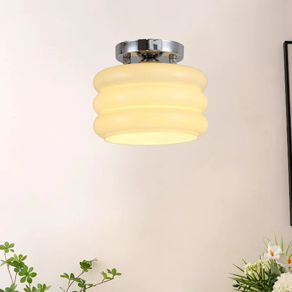 Decorbites™ Cremiges Glas-Eisen-LED-Deckenleuchte – Moderne Innenbeleuchtung