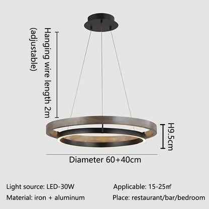 Decorbites™ Doppelt kreisförmige LED-Kronleuchter für Esszimmer, Schlafzimmer, Wohnzimmer – Moderner nordischer Stil
