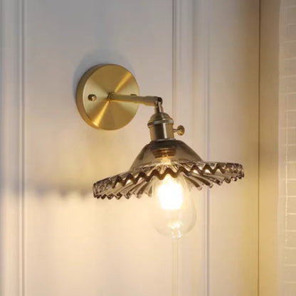 Decorbites™ Grüne Glas-LED-Wandleuchten mit Zugschalter - Vintage-Kupfer-Wandleuchte