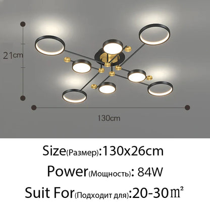 Decorbites™ Goldrahmen-LED-Kronleuchter: Moderne Beleuchtung für Wohnzimmer, Schlafzimmer – Innenleuchte & Lüster