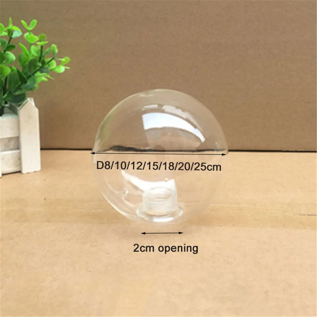 Decorbites™ Glas-Schirmabdeckung Ersatz mit 2 cm Fittingsöffnung für Globusgrößen D8cm-D25cm