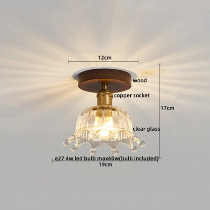 DecorBites™ Copper Wood LED Ceiling Lamp Modern Indoor Lighting Fixtures