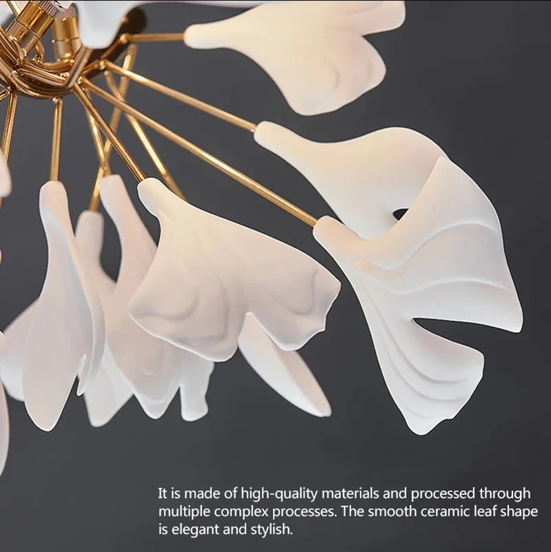 Gold Porcelain Pendant Light