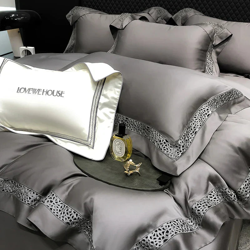 Decorbites™ Eukalyptus-Lyocell 1000TC Luxus-Bettwäsche-Set mit breitem Rand, weich, seidenartig und atmungsaktiv