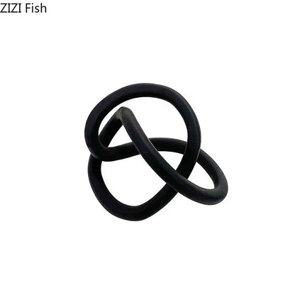 Decorbites™ Goldener Ringknoten Geometrische Harzornamente Handgefertigte Kunstdekoration Figuren