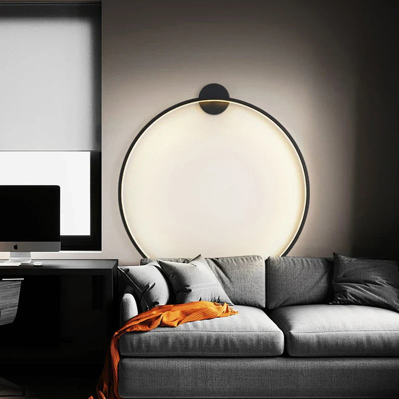 Gold Black Ring Wall Light