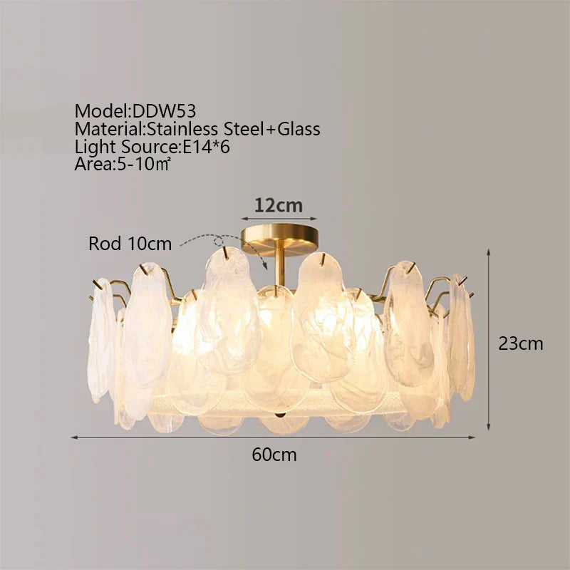 Decorbites™ Wolkenverglasungs-Kronleuchter: Moderne LED-Lüster für Innenbeleuchtung im Wohnzimmer-Dekor