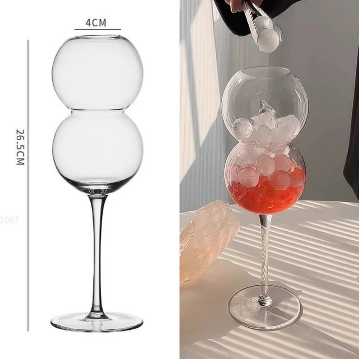 Glass Globe Wine Glasses Set