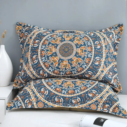 Decorbites™ Baumwolldecke für Picknick/Bettdecke - Doppelbett 150 Blumen Blau, hochwertige Kissenbezüge